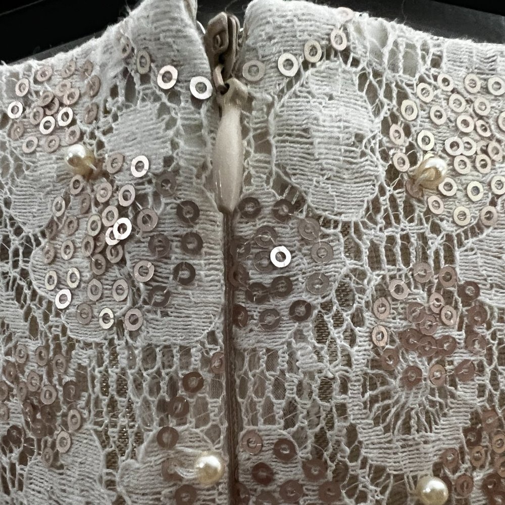 SOLD-Tahari Arthur S. Levine Beaded Top Sheath Dress - Picture 5 of 8